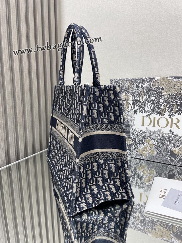 Dior专柜新款TOTE包迪奥高仿原单经典经典老花蓝中号购物袋手提托特包 djfk1365